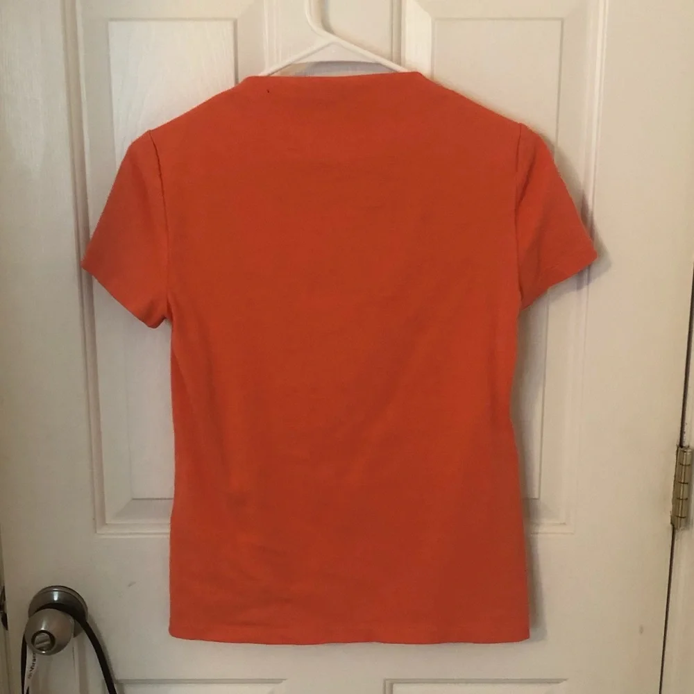 kate spade Orange Short Sleeve Square Neck Top